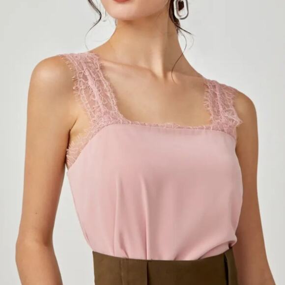 Love Bonito Pink Amara Lace Trim Camisole - Picture 2 of 15